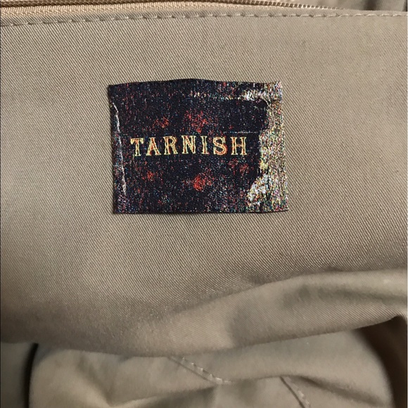 NWOT Tarnish burlap summer bag & earth tone handle - Picture 3 of 4