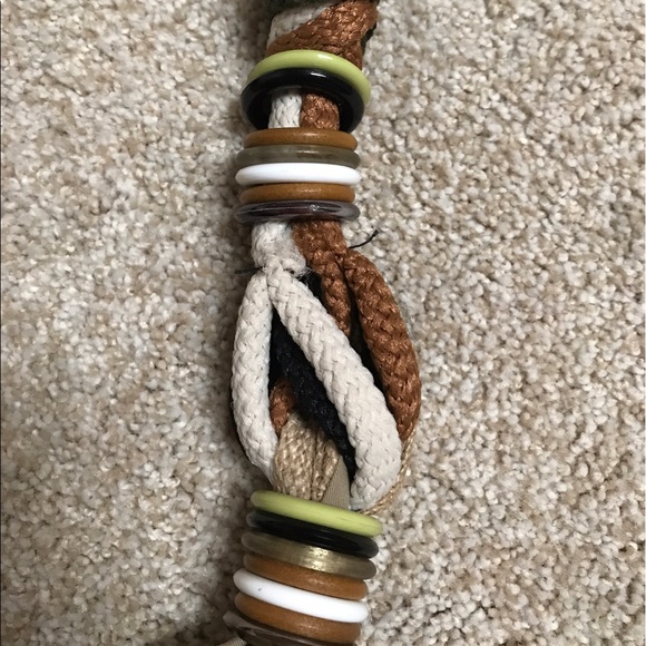 NWOT Tarnish burlap summer bag & earth tone handle - Picture 4 of 4