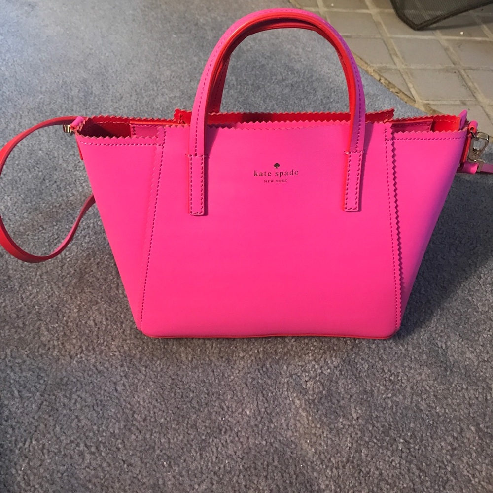 Pink and Red Kate Spade cross body bag