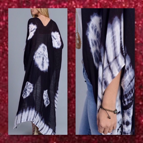 1 LEFTπBerry Tye Dye Maxi Duster Cardigan OS - Picture 4 of 4