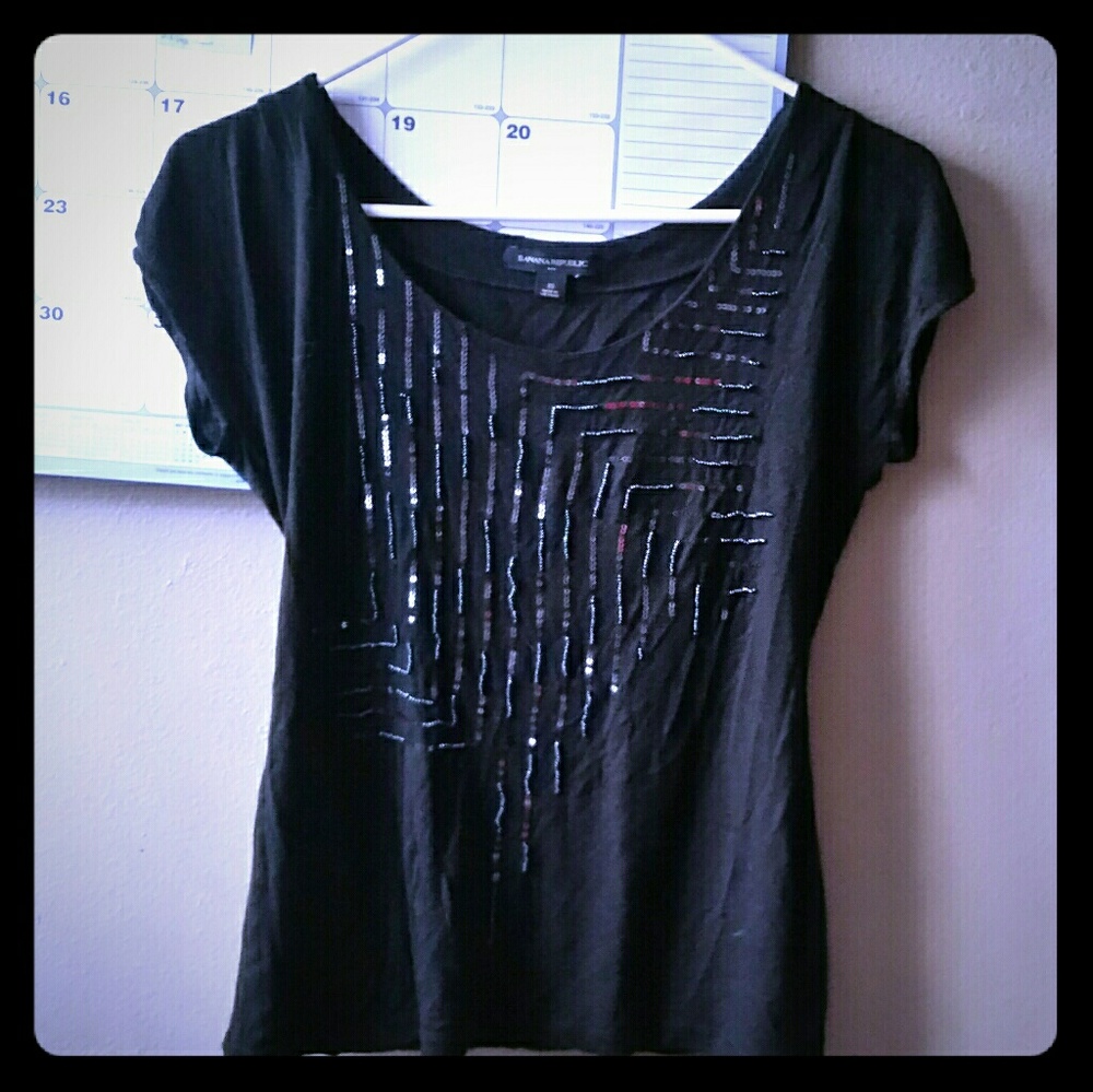 Black Sequin Tshirt