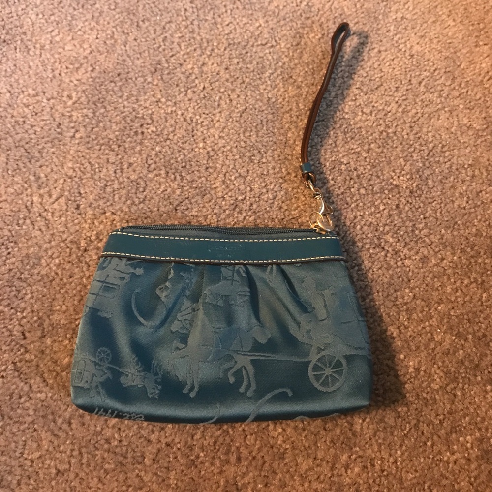 Blue coach wristlet