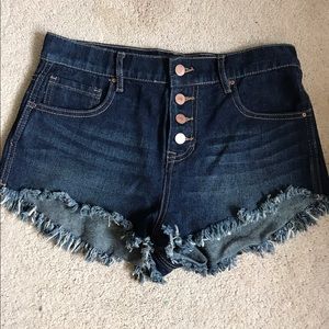 Dark blue high waisted Bullhead shorts