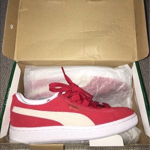🆕 red puma suede classic sneakers