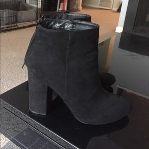 Black suede boots