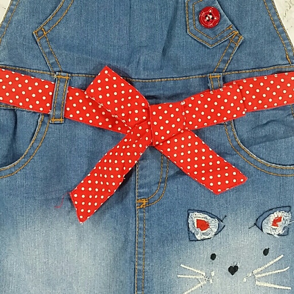 SALE***Denim Red Belt jumpsuit. Kids   :) - Picture 4 of 4