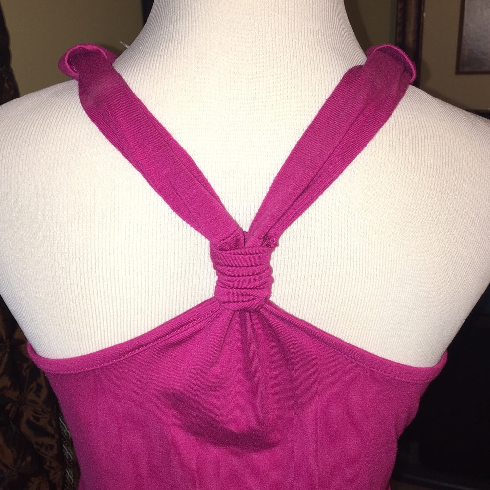 Magenta top with beaded detail