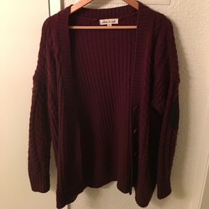 Urban Outfitters Maroon Wool Cardigan w/ elbowpads