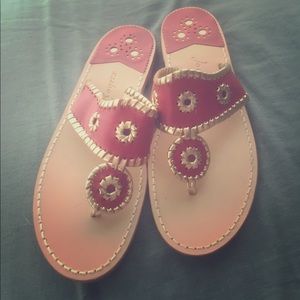 Jack Rogers red and gold