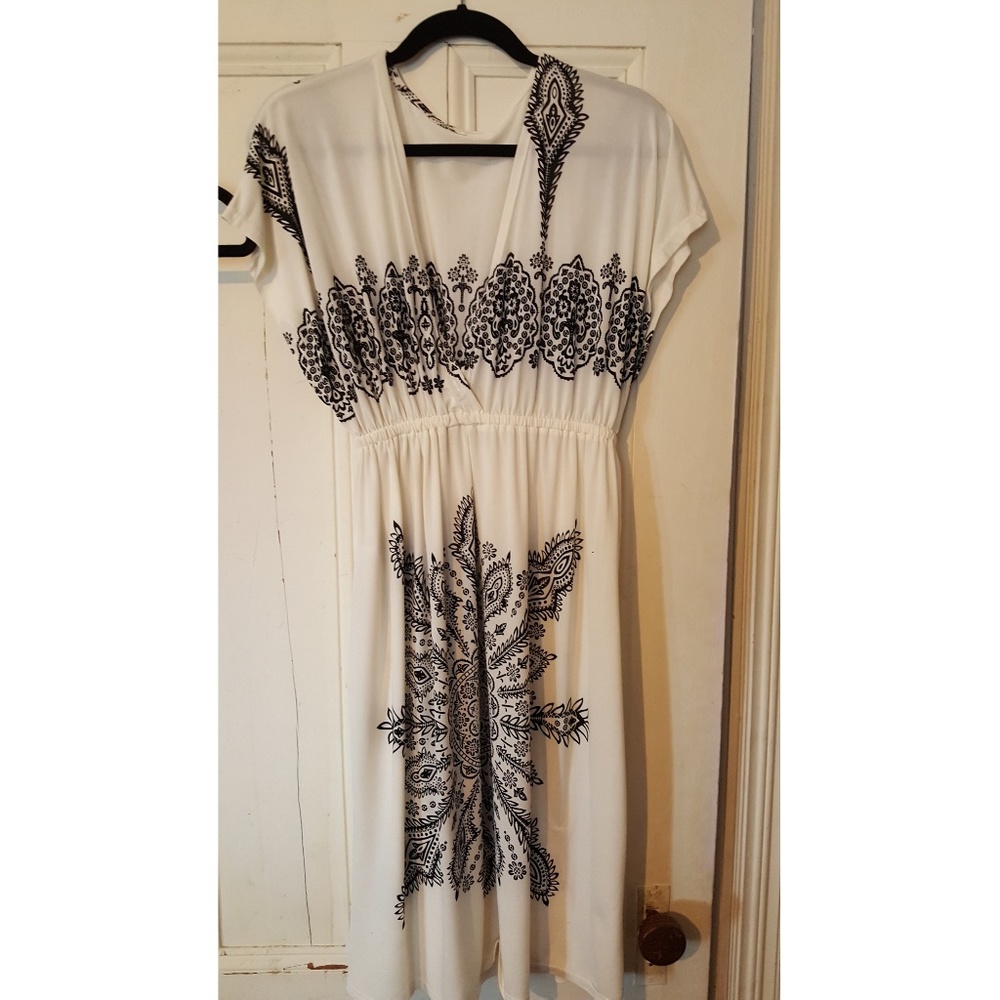 Black and white hippie dress