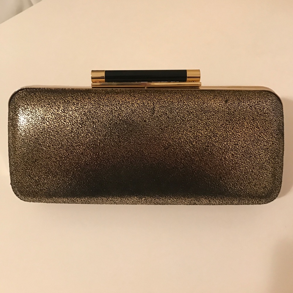 Metallic Pillbox Clutch- Kate Landry