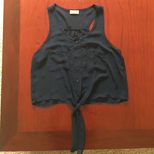 NWOT Navy blue sheer tank top
