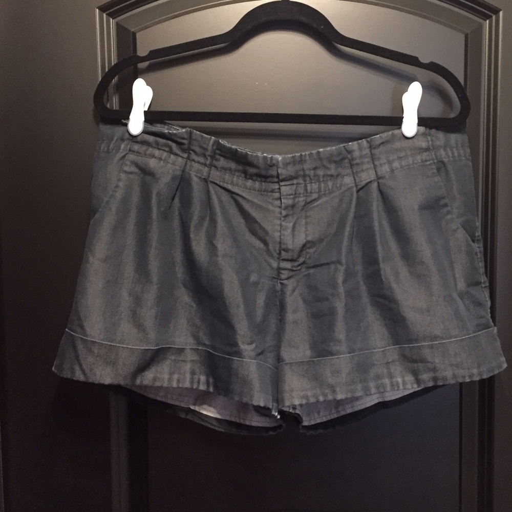 Metallic Denim Shorts