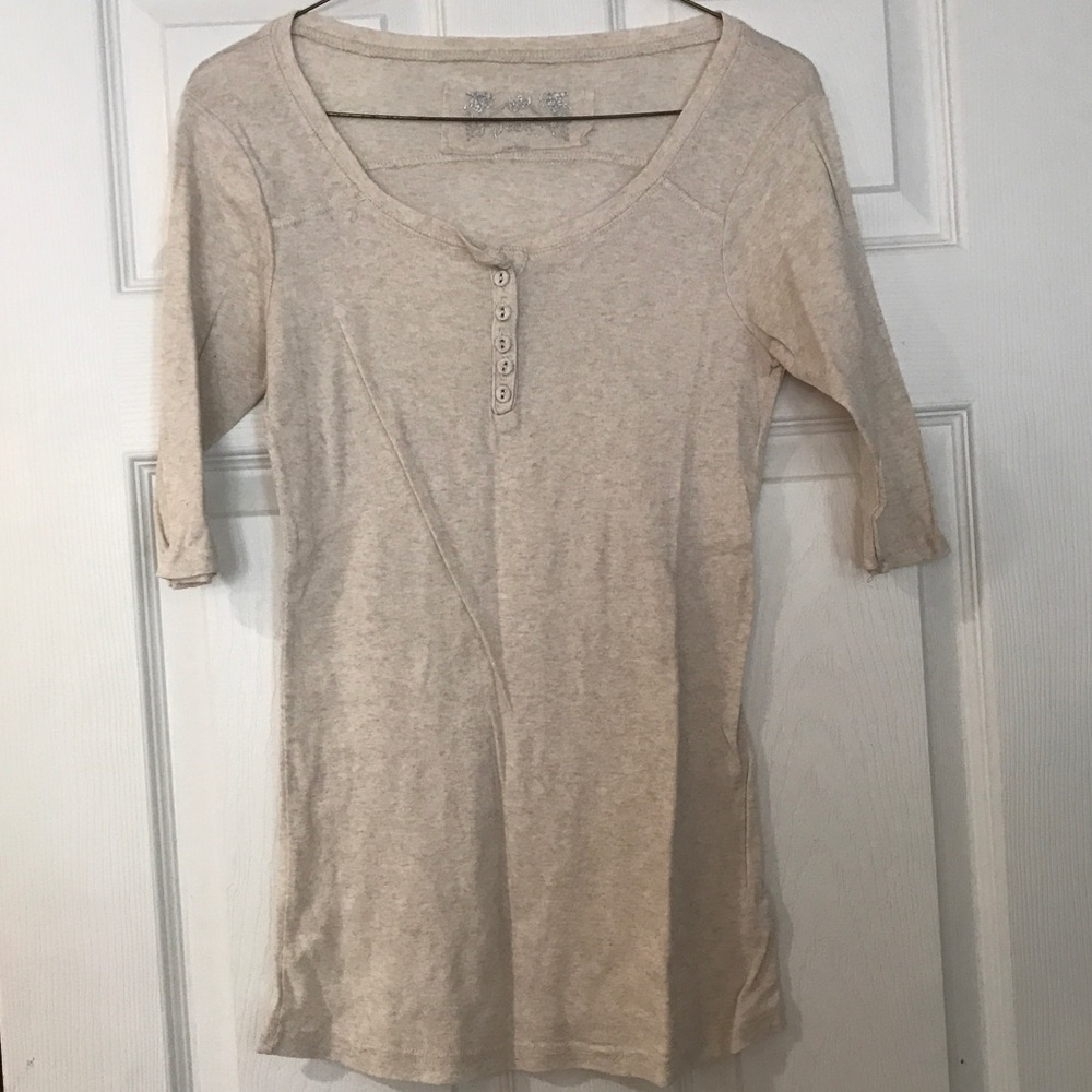 3/4 Length Sleeve Henley Tee Size L