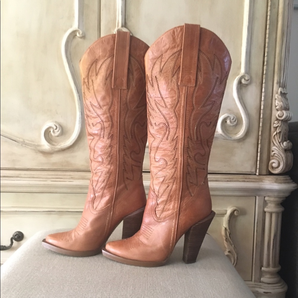 Jessica Simpson Alan knee high cowboy boots:as 6.5