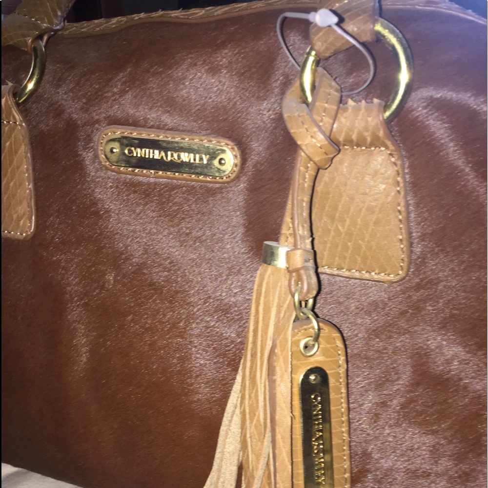 Cynthia Rowley Tote Leather Pony hair Brown NWT
