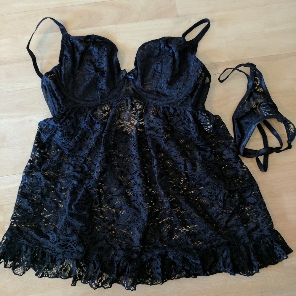 Black Babydoll Lingerie Set