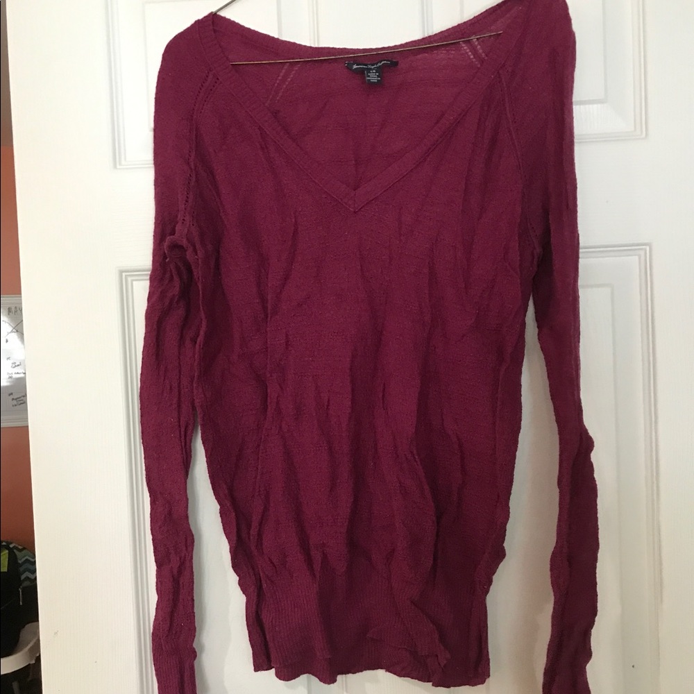 American Eagle Outfitters Maroon Sweater Size L