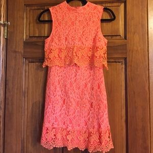 Coral/Orange Lace Dress