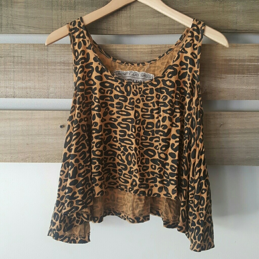 Urban Outfitters Flowy Leopard Print Tank Top Sz S