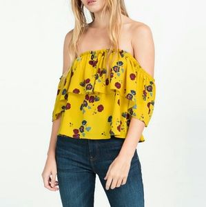 ZARA off shoulder yellow floral