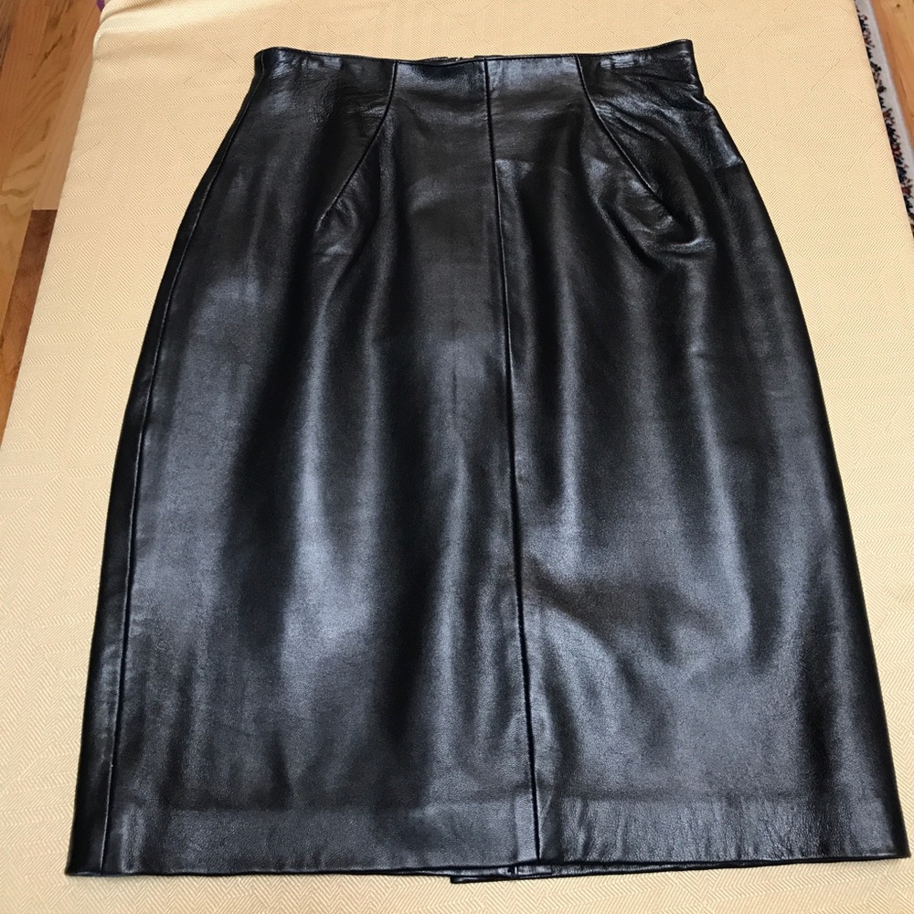 Vintage Michael Hoban North Beach leather skirt