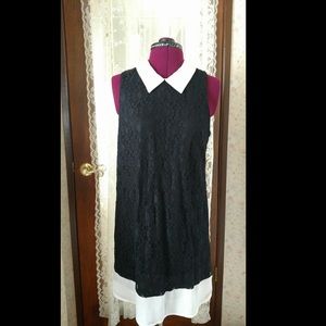 Black dress with white collar