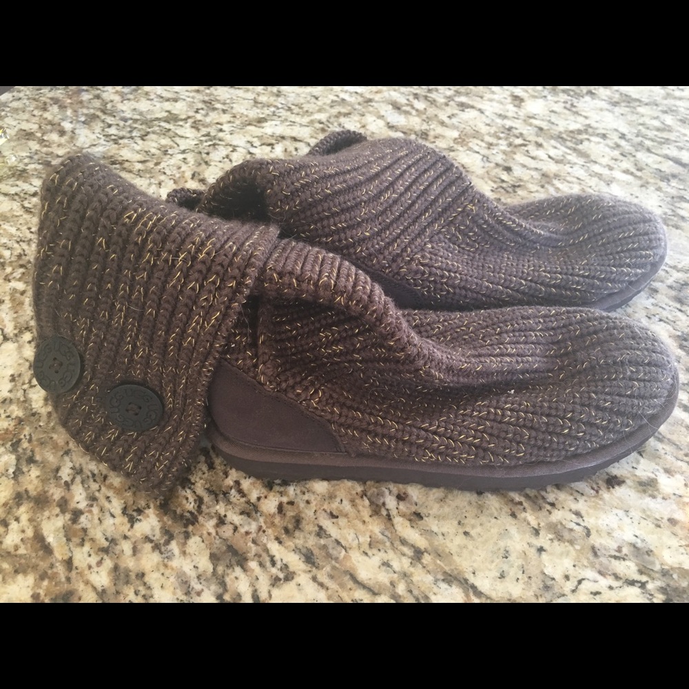 Ugg Crocheted Boots (brown with gold flecks)