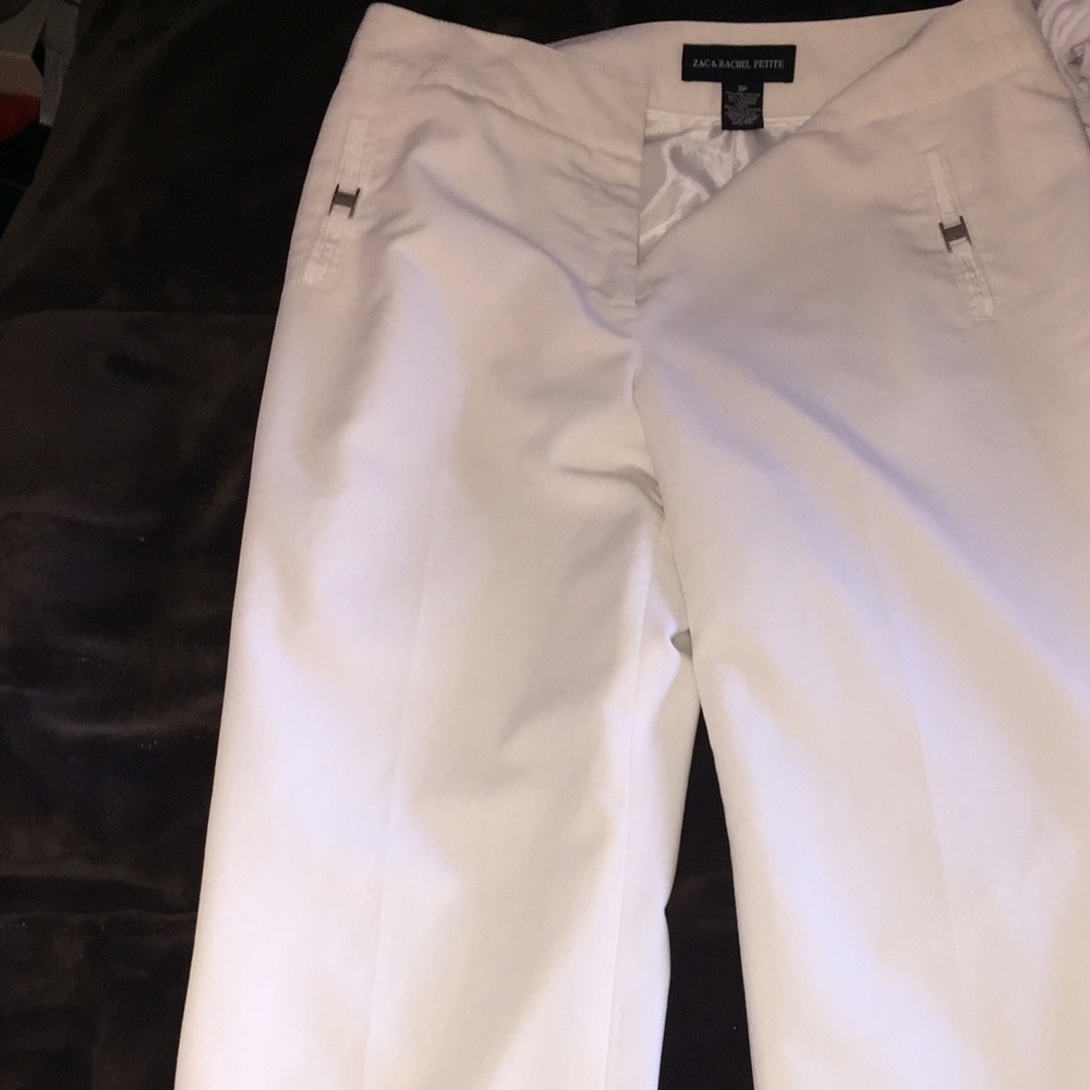 White straight trousers