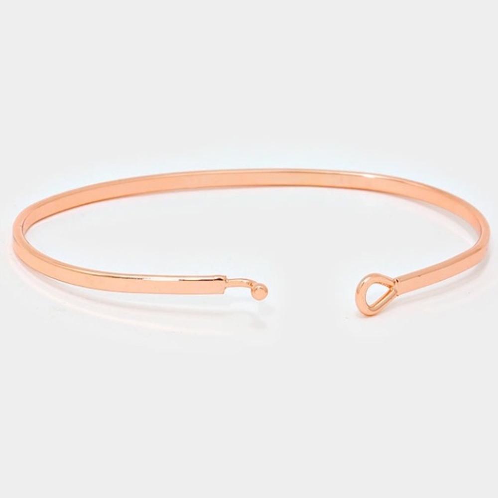 Wifey Mantra Bangle Hook Bracelet Rose Gold - Picture 2 of 3