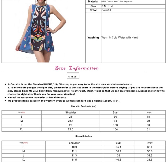 5 Star 🌟Blue Dream Free Babydoll Tunic Dress 🌟 - Picture 7 of 7