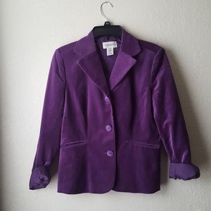 Purple velvet blazer