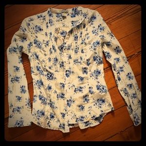 Cotton/silk blend H&M blue and white shirt