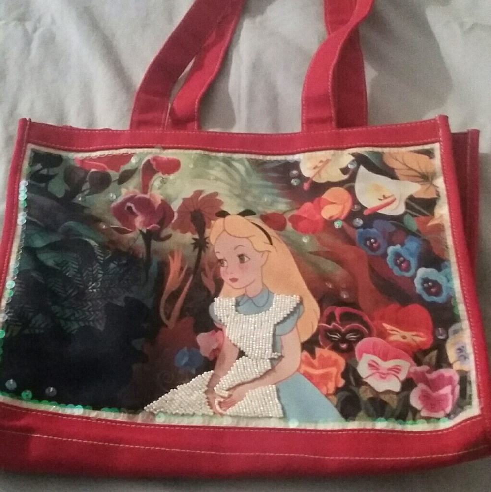 Disney  child tote red cloth w/Disney print