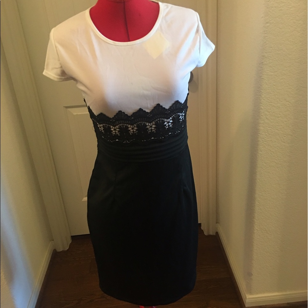 Black and white Chiffon dress.