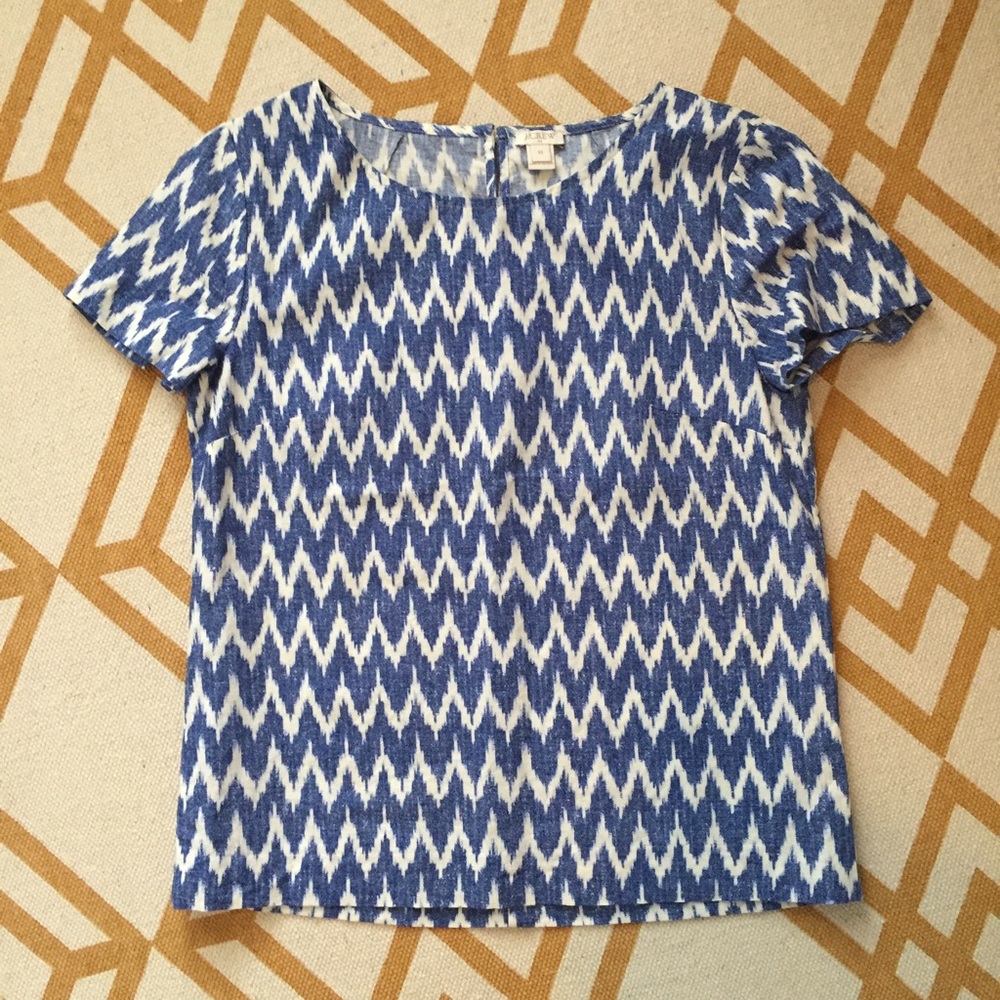 J. Crew Short-sleeved Ikat Blouse