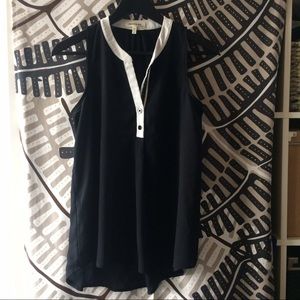 Black sleeveless blouse