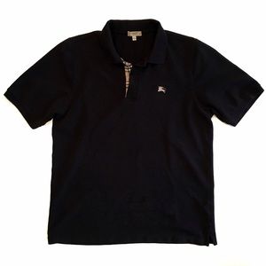 BURBERRY Black Rugby Short Sleeve Shirt Polo