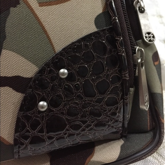 Nicole Miller army print carry-on bag - Picture 5 of 8