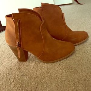 Camel colored heel booties