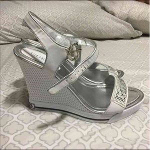 Guess Wedges, White, Size 8.5