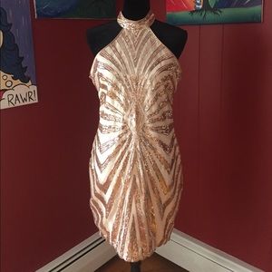 Rose Gold Sequin Dress XL 😍