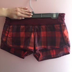 Lululemon Speed Shorts!! Flannel pattern!!!