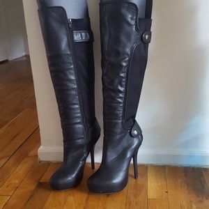 Black Platform Knee High Boots!
