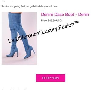 Denim Thigh high boots