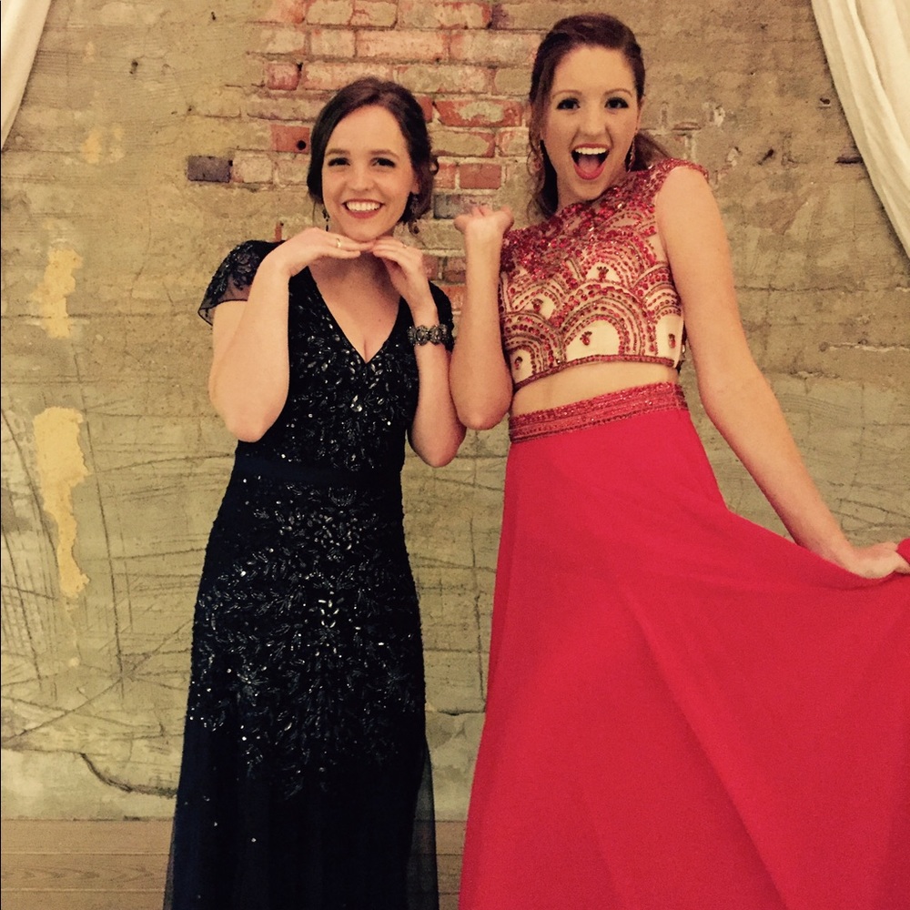 Red formal for sale, two-piece
