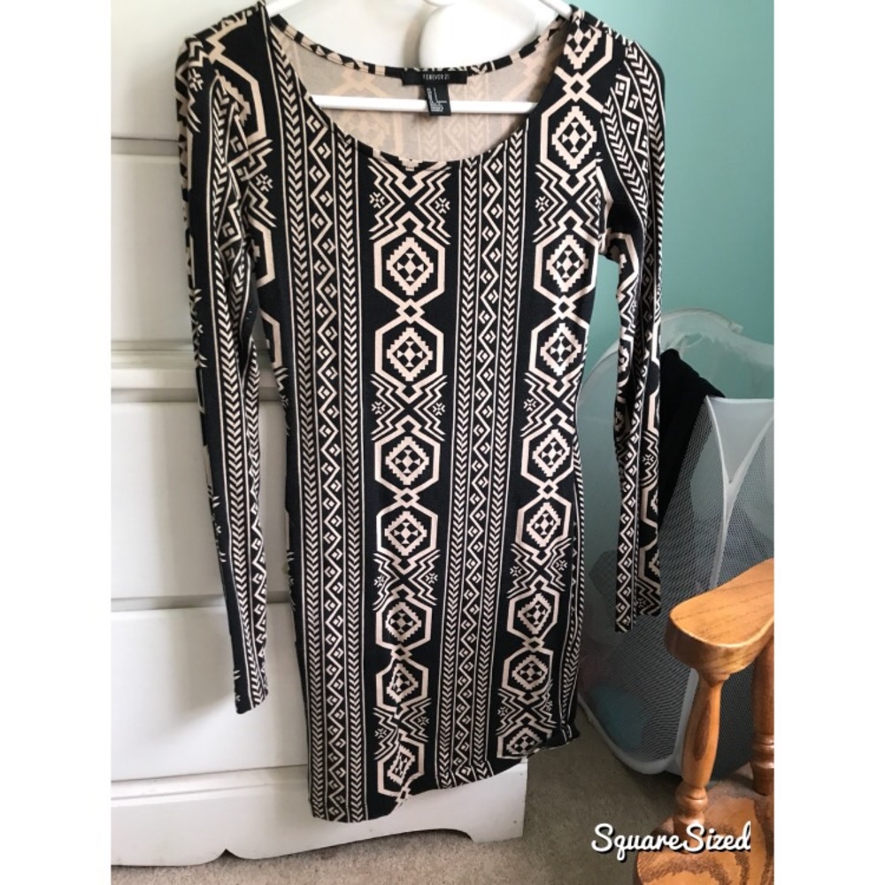 Patterned Forever 21 bodycon dress