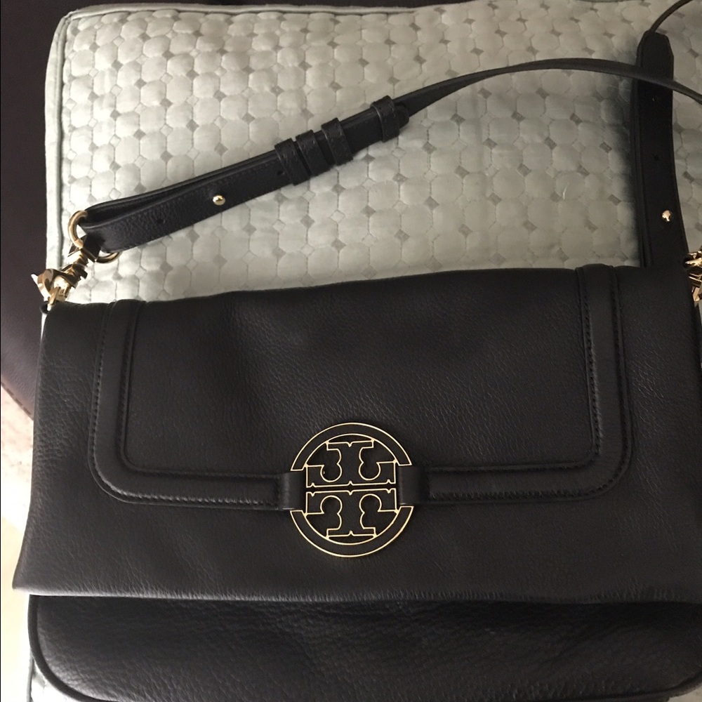 Authentic Tory Burch fold over crossbody handbag