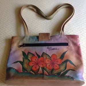 Anna by Anuschka- Hibiscus Flower Shoulder Bag