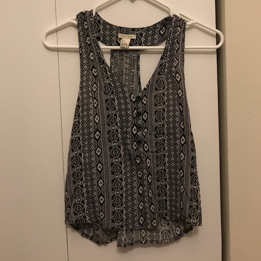 Black and white summer tank